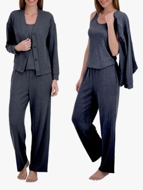 Live 2 Lounge 3 Piece Cozy Lounge Set In Navy Blue